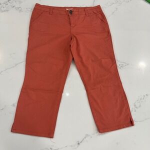 BKE Womens Cropped Pants Stretch Casual‎ Everyday Comfort Size 31 Orange Rust